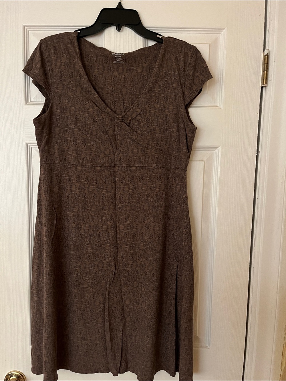Toad & Co Brown Cap-Sleeve Patterned Women's Dress